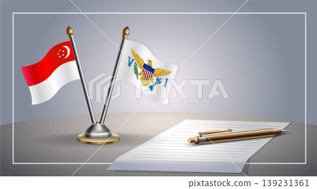 Small national flag of Singapore and Us Virgin Islands flag Relation, Template Vector Illustration Small national flag of Singapore and Us Virgin Islands flag Relation, Template Vector Illustration 139231361