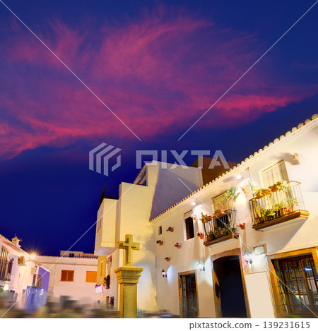 Denia old village sunset dusk in Alicante Spain Denia old village sunset dusk in Alicante Spain 139231615