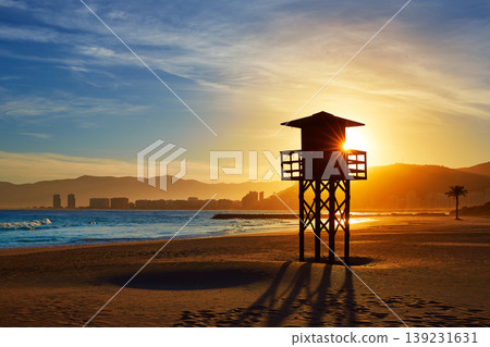Cullera Playa los Olivos beach sunset in Valencia 139231631