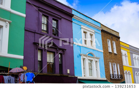 England colorful facades in London near Portobello market England colorful facades in London near Portobello market 139231653