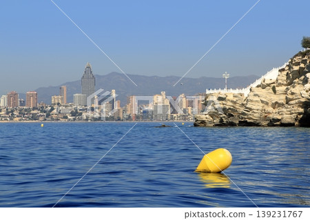 Benidorm Alicante Privince beach from sea Benidorm Alicante Privince beach from sea 139231767