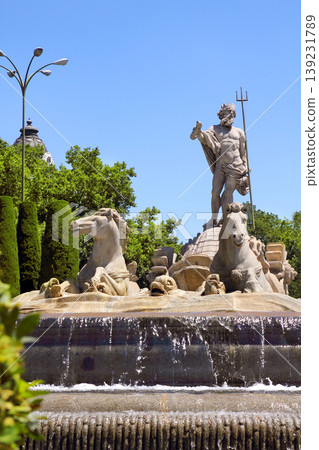 Madrid Neptuno fountain in Paseo de la Castellana 139231789