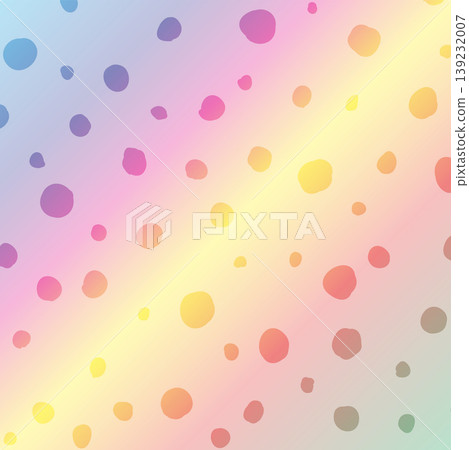 可愛的背景，上面有半透明的彩虹色圓點。 139232007