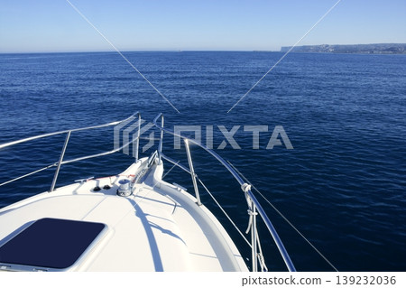 Boat bow, yatch vacation on the blue ocean 139232036