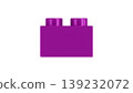 Purple Plastic Toy Building Lego Block Isolated On White Background 139232072