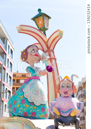 Fallas of Valencia in Denia popular fest figures 139232414
