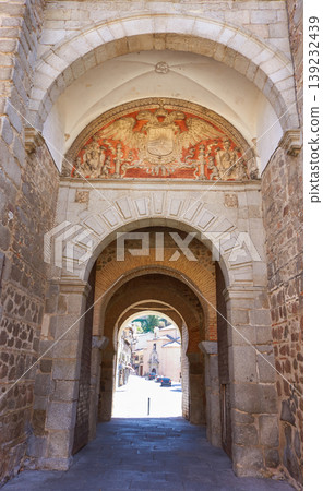 Toledo Puerta de bisagra door in Spain Toledo Puerta de bisagra door in Spain 139232439