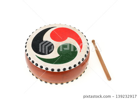 An old toy drum made of genuine leather. An old toy drum made of genuine leather. 139232917
