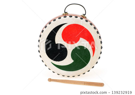 An old toy drum made of genuine leather. An old toy drum made of genuine leather. 139232919