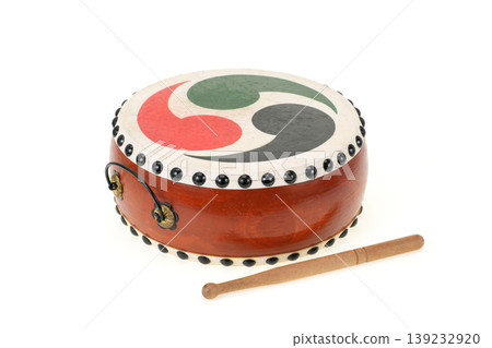 An old toy drum made of genuine leather. An old toy drum made of genuine leather. 139232920
