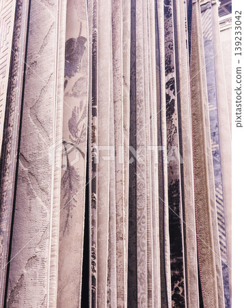 Elegant Neutral Toned Decorative Carpets Display Elegant Neutral Toned Decorative Carpets Display 139233042