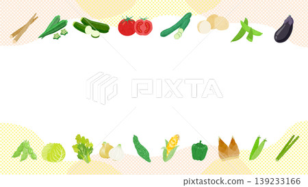 Frame illustrations of various vegetables Frame illustrations of various vegetables 139233166