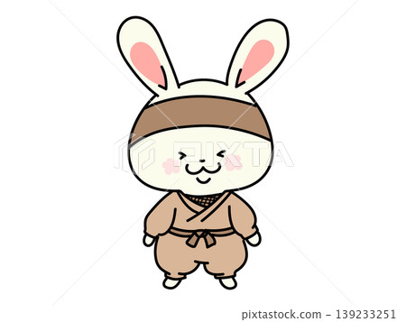 可愛的忍者兔插圖 可愛的忍者兔插圖 139233251