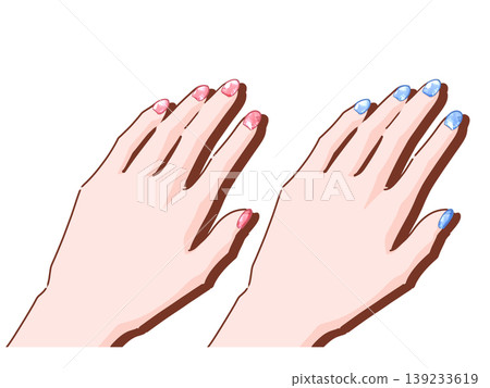 閃亮美甲插畫套裝 139233619