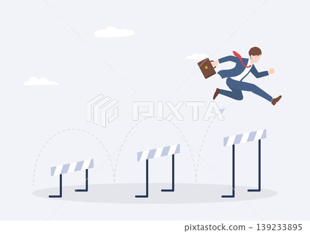 Business professionals who grow by overcoming difficult challenges 139233895