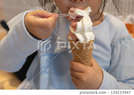 Children who eat soft cream Children who eat soft cream 139233947