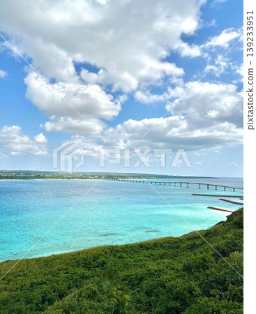 A spectacular view from Ryugujo Observatory in Miyako Island A spectacular view from Ryugujo Observatory in Miyako Island 139233951