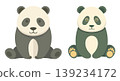 Two cute cartoon pandas sitting together vector illustration the playful 139234172