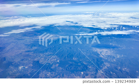 beautiful blue sky with white clouds background 139234989