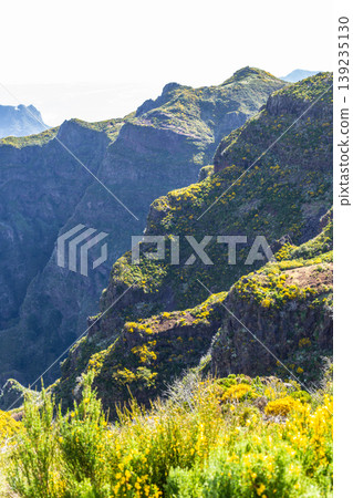 beautiful mountain landscape on the island of Madeira in Portugal beautiful mountain landscape on the island of Madeira in Portugal 139235130