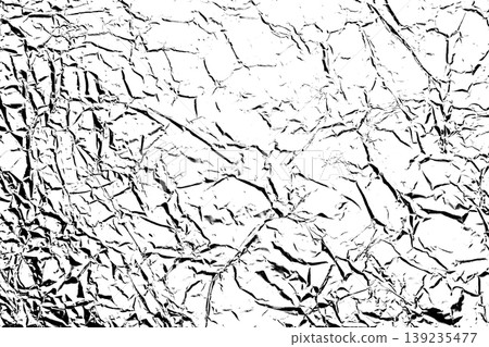 Abstract grunge black and white crumpled foil distressed texture background Abstract grunge black and white crumpled foil distressed texture background 139235477