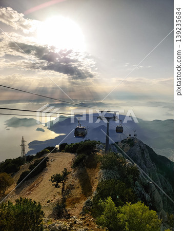 beautiful landscape from babadag mountain to Oludeniz beach in Turkey beautiful landscape from babadag mountain to Oludeniz beach in Turkey 139235684