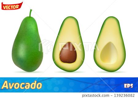 green avocado fresh ripe fruit vector illustration green avocado fresh ripe fruit vector illustration 139236082
