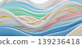 abstract smooth flowing wavy lines beautiful pastel colors golden metallic accents elegant background modern graphic design soft texture digital art creative luxury decoration concept 139236418