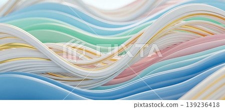 abstract smooth flowing wavy lines beautiful pastel colors golden metallic accents elegant background modern graphic design soft texture digital art creative luxury decoration concept abstract smooth flowing wavy lines beautiful pastel colors golden metallic accents elegant background modern graphic design soft texture digital art creative luxury decoration concept 139236418