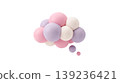 pastel three dimensional thought bubble made of colorful glossy spheres isolated on white background representing communication ideas brainstorming abstract creative soft shapes design elements 139236421