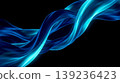 abstract glowing blue twisted smooth fabric flying on dark background representing elegant luxury dynamic motion futuristic liquid energy soft wavy design 139236423