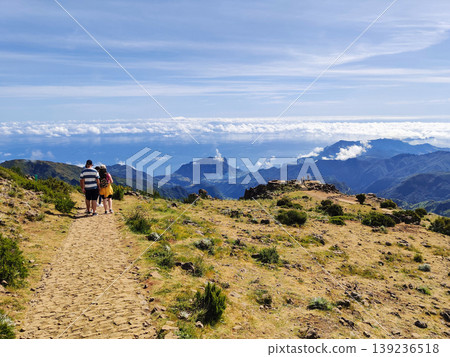 beautiful mountain landscape with a tourist observation deck on the island of Madeira in Portugal beautiful mountain landscape with a tourist observation deck on the island of Madeira in Portugal 139236518