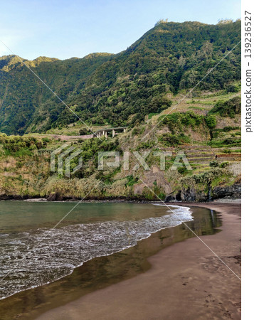 a beautiful Seixal Beach on the island of Madeira in Portugal a beautiful Seixal Beach on the island of Madeira in Portugal 139236527