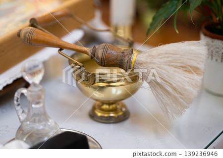 church sprinkling of a priest in the Orthodox Ukrainian Church 139236946