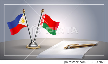 Small national flag of Philippine and Belarus flag Relation, Template Vector Illustration Small national flag of Philippine and Belarus flag Relation, Template Vector Illustration 139237075