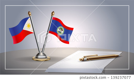 Small national flag of Philippine and Belize flag Relation, Template Vector Illustration Small national flag of Philippine and Belize flag Relation, Template Vector Illustration 139237077