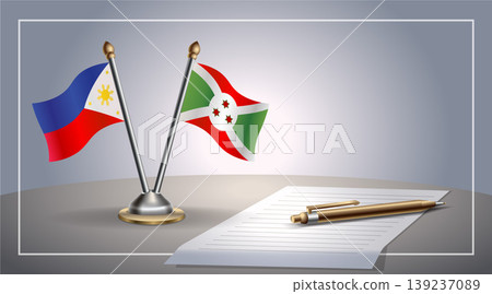 Small national flag of Philippine and Burundi flag Relation, Template Vector Illustration Small national flag of Philippine and Burundi flag Relation, Template Vector Illustration 139237089