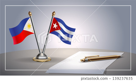 Small national flag of Philippine and Cuba flag Relation, Template Vector Illustration Small national flag of Philippine and Cuba flag Relation, Template Vector Illustration 139237635