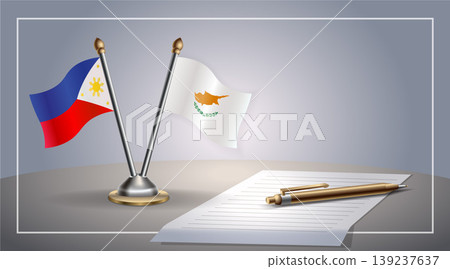 Small national flag of Philippine and Cyprus flag Relation, Template Vector Illustration Small national flag of Philippine and Cyprus flag Relation, Template Vector Illustration 139237637