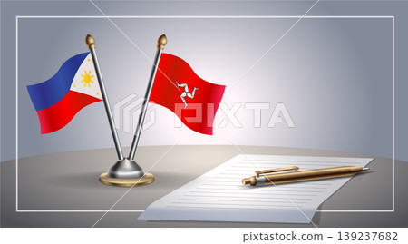 Small national flag of Philippine and Isle of Man flag Relation, Template Vector Illustration Small national flag of Philippine and Isle of Man flag Relation, Template Vector Illustration 139237682