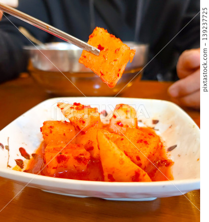 Korean traditional food Radish Kimchi - Kkakdugi 139237725