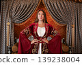 portrait of a young girl in luxury Turkish Ottoman dress in Turkey 139238004