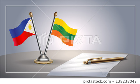 Small national flag of Philippine and Lithuanian flag Relation, Template Vector Illustration Small national flag of Philippine and Lithuanian flag Relation, Template Vector Illustration 139238042