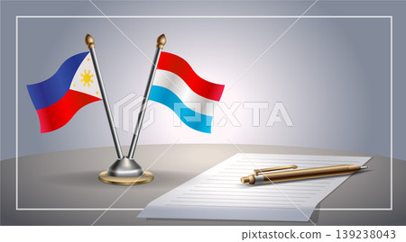 Small national flag of Philippine and Luxembourg flag Relation, Template Vector Illustration 139238043