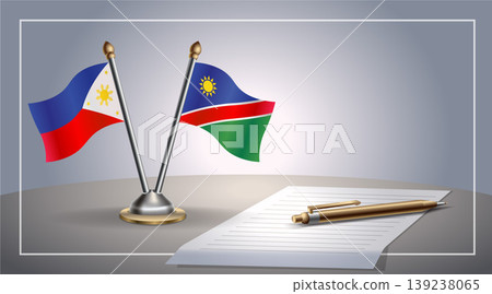 Small national flag of Philippine and Namibia flag Relation, Template Vector Illustration 139238065