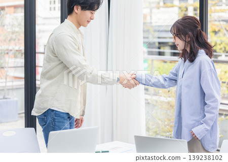 Two business people shaking hands Two business people shaking hands 139238102