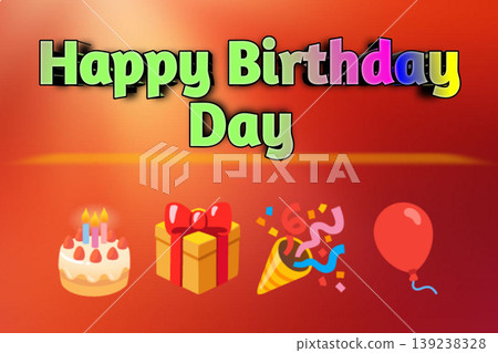 Happy Birthday Gradient Background with Soft Glow Celebration Design 139238328