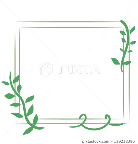 Antique-style ivy decorative frame illustration (green / natural / decorative frame / with background) 139238390