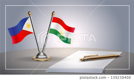 Small national flag of Philippine and Tajikistan flag Relation, Template Vector Illustration Small national flag of Philippine and Tajikistan flag Relation, Template Vector Illustration 139238408
