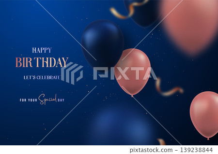Happy birthday design featuring elegant balloons 139238844